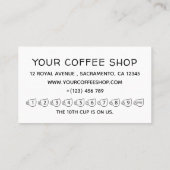 einfaches modernes Kaffeehaus Visitenkarte (Rückseite)