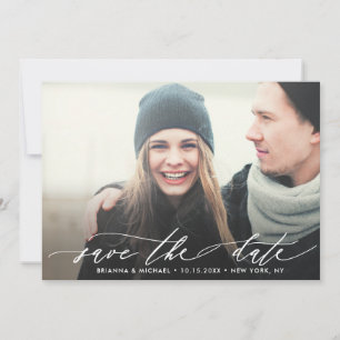 Einfaches modernes kalligrafisches Hochzeitssemble Save The Date
