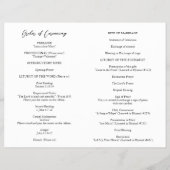 Einfaches, modernes katholisches Hochzeitsprogramm (Hinten)