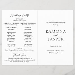 Einfaches, modernes katholisches Hochzeitsprogramm