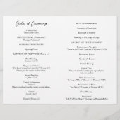 Einfaches, modernes katholisches Hochzeitsprogramm (Hinten)