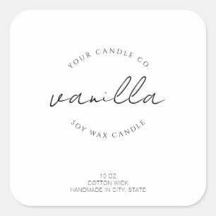 Einfaches modernes Kerzenetikett Quadratischer Aufkleber