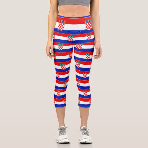 Einfaches, modernes kroatisches Flag-Apparel Capri Leggings