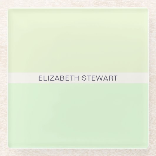 Einfaches, modernes Leuchtmittel Grün Glasuntersetzer (Vorderseite)