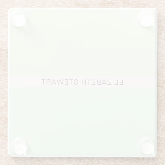 Einfaches, modernes Leuchtmittel Grün Glasuntersetzer (Rückseite)