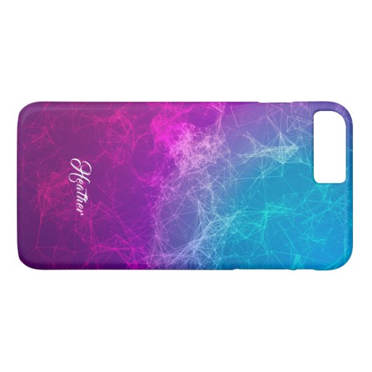 Einfaches, modernes Lila-blaues polygonales Hinter Case-Mate iPhone Hülle (Rückseite (Horizontal))