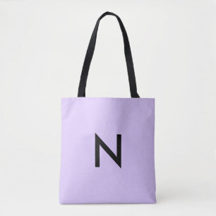 Einfaches Modernes Lila Individuelles Monogramm An Tasche