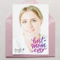 Einfaches Modernes Lila Rosa Beste Mutter Foto Sch