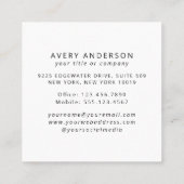 Einfaches modernes Logo auf Pearl Metallic Quadratische Visitenkarte (Rückseite)