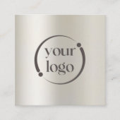 Einfaches modernes Logo auf Pearl Metallic Quadratische Visitenkarte (Vorderseite)