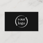 Einfaches modernes Logo auf schwarz Visitenkarte (Vorderseite)