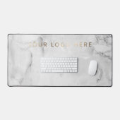 Einfaches, modernes Logo - Büro für weißes Marmor Schreibtischunterlage (Tastatur & Maus)