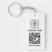 Einfaches modernes Logo-QR-Code-Schlüsselanhänger