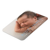 Einfaches modernes Magnet-Foto | Geburtsankündigun Magnet (Linke Seite)