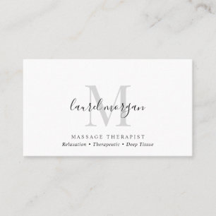 Einfaches Modernes Massagetherapeutenskript-Monogr Visitenkarte