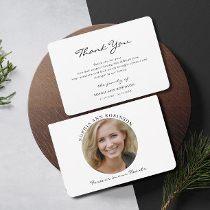 Einfaches modernes Memorial Foto Vielen Dank Dankeskarte