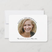 Einfaches modernes Memorial Foto Vielen Dank Dankeskarte (Rückseite)