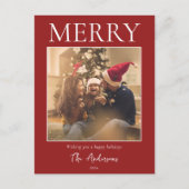 Einfaches modernes Minimal-Foto Feiertagspostkarte (Vorderseite)