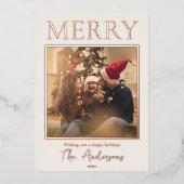 Einfaches modernes Minimal-Foto Folien Feiertagskarte (Vorderseite)