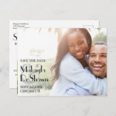 Einfaches modernes Minimal-Foto Save the Date Hoch Postkarte (Vorne/Hinten)