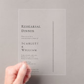 Einfaches, modernes Minimal-Hochzeit-Probe-Dinner Acryleinladungen (Insitu (Handheld))