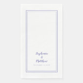 Einfaches, modernes Minimal-Hochzeitessen Peri Blu Serviette (Vorderseite)