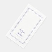 Einfaches, modernes Minimal-Hochzeitessen Peri Blu Serviette (Ecke)