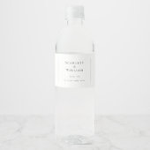 Einfaches, modernes Minimal-Hochzeitwasser-Flasche Wasserflaschenetikett (Vorderseite)