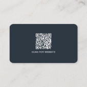 Einfaches modernes minimales blau-weißes QR-Code Visitenkarte (Rückseite)