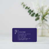 Einfaches modernes minimales dunkelblaues QR-Code Visitenkarte (Stehend Vorderseite)