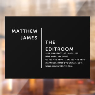 Einfaches, modernes minimales Schwarz-weißes Gesch Fensteraufkleber