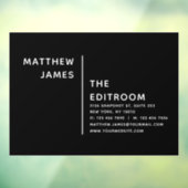 Einfaches, modernes minimales Schwarz-weißes Gesch Fensteraufkleber (Blatt 3)