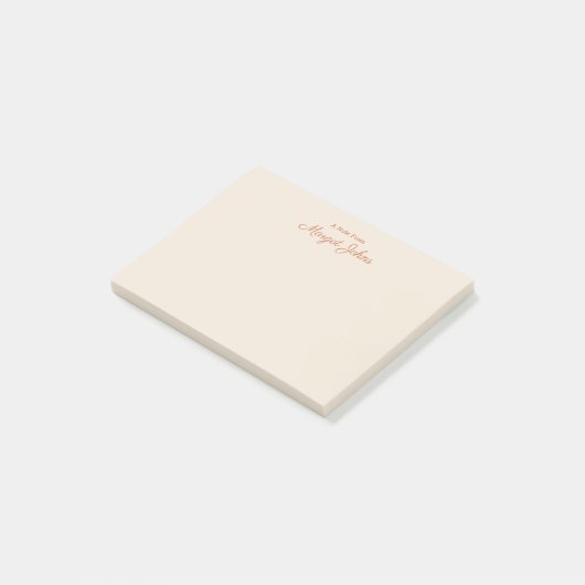 Einfaches, modernes Minimalistisch-elegantes Monog Post-it Klebezettel (angewinkelt)