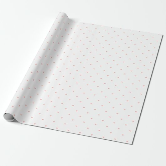 Einfaches, modernes Minimalistisch rosa Herzmuster Geschenkpapier (Ungerollt)