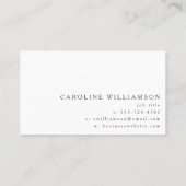 Einfaches, modernes, minimalistisches Berufliches Visitenkarte (Rückseite)