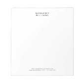 Einfaches, modernes Minimalistisches Büro Notizblock (Vorderseite)