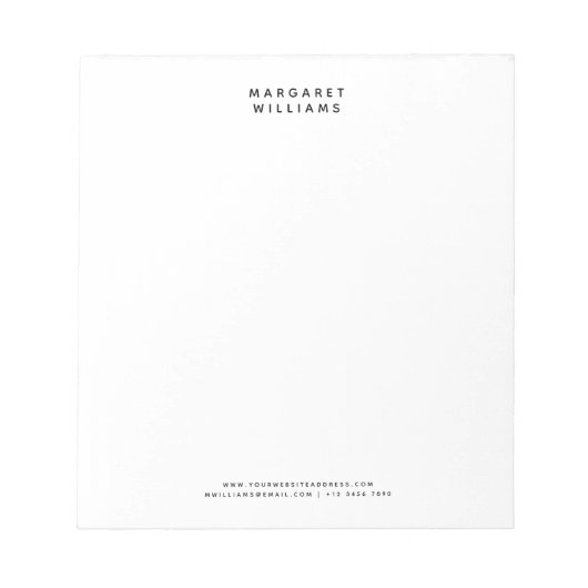 Einfaches, modernes Minimalistisches Büro Notizblock (Vorderseite)