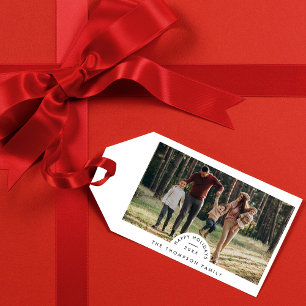 Einfaches modernes minimalistisches Familienfoto W Geschenkanhänger