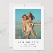 Einfaches, modernes Minimalistisches Foto von Wedd Save The Date (Vorderseite)