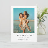 Einfaches, modernes Minimalistisches Foto von Wedd Save The Date (Stehend Vorderseite)