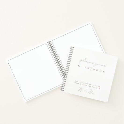 Einfaches, modernes Minimalistisches Gästebuch Notizblock (Innenseite)