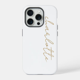 Einfaches modernes minimalistisches goldenes Schri iPhone 15 Pro Hülle