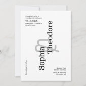 Einfaches, modernes Minimalistisches HochzeitQR-Co Einladung (Vorderseite)