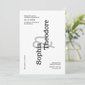 Einfaches, modernes Minimalistisches HochzeitQR-Co Einladung (Stehend Vorderseite)