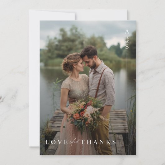 Einfaches modernes Minimalistisches HochzeitsFoto Dankeskarte (Vorderseite)