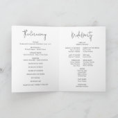 Einfaches modernes Minimalistisches Hochzeitsprogr Programm (Innenseite)