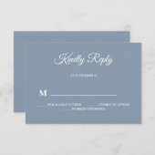 Einfaches, modernes, Minimalistisches Hochzeitsros RSVP Karte (Vorne/Hinten)