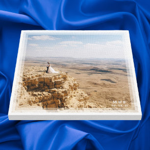 Einfaches modernes Minimalistisches Hochzeitsszena Leinwanddruck