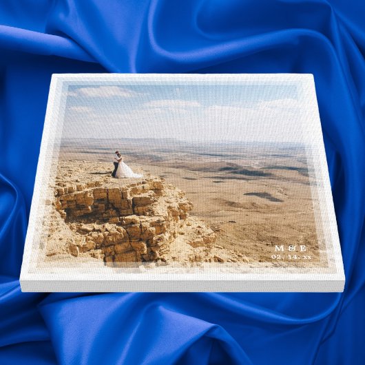 Einfaches modernes Minimalistisches Hochzeitsszena Leinwanddruck