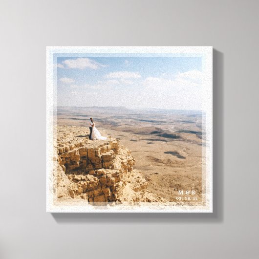 Einfaches modernes Minimalistisches Hochzeitsszena Leinwanddruck (Vorderseite)